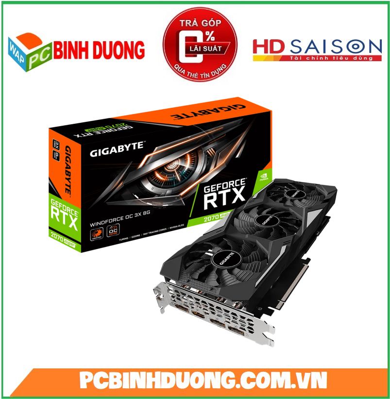 Card VGA Gigabyte RTX2070 Super 8Gb/DDR6/256bit ( GV-N207SWF3OC-8GC )