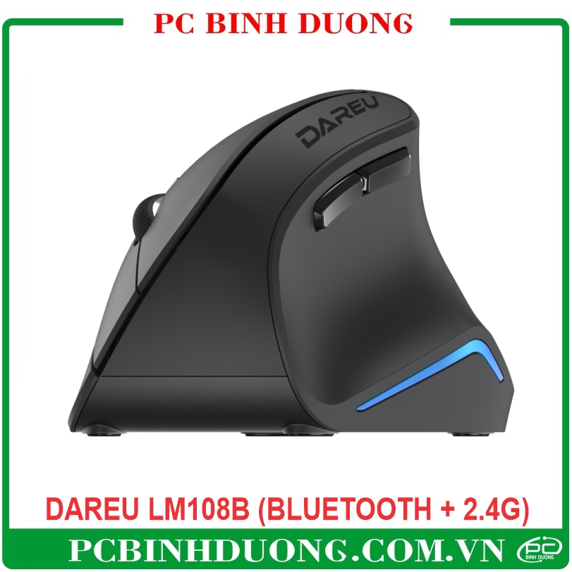 Chuột không dây công thái học Dareu LM108B Black (Bluetooth + 2.4G)