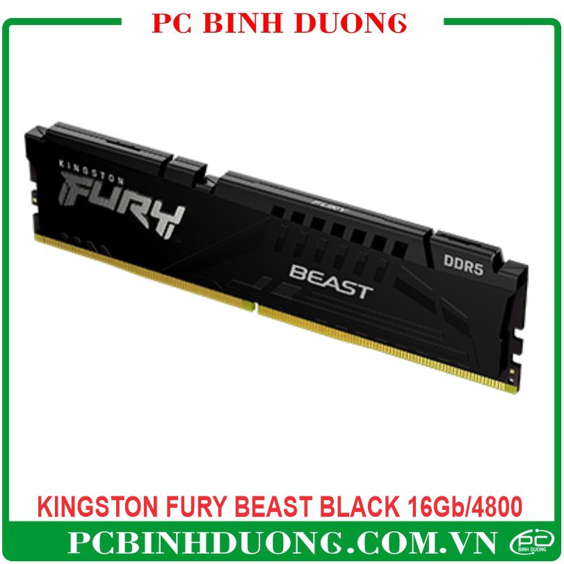 Ram Kingston Fury Beast Black 16Gb/4800 (1x16Gb) DDR5/CL38/DIMM - Black