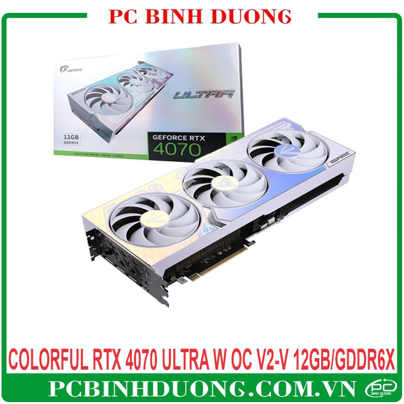 Card màn hình Colorful Igame RTX 4070 Ultra W OC V2-V (12Gb/GDDR6X/192 Bit) - 3 Fan