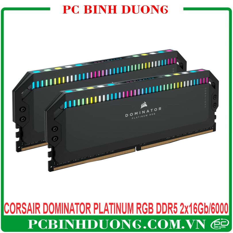  Ram CORSAIR DOMINATOR PLATINUM RGB DDR5 32GB/6000MHz Kit (2x16GB) Màu Đen - CMT32GX5M2X6000C36
