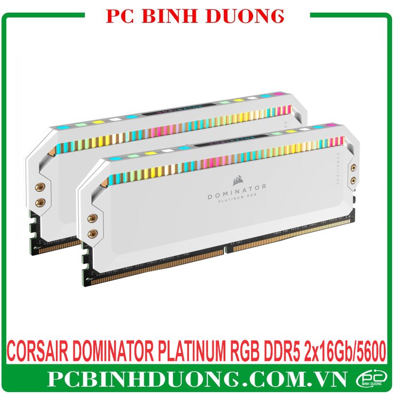Ram CORSAIR DOMINATOR PLATINUM RGB DDR5 32GB/5600MHz Kit (2x16GB) Màu Trắng - CMT32GX5M2B5600C36W