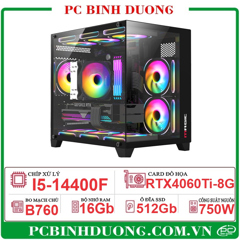 PC GM-624 (B760/I5-14400F/16GB/RTX4060Ti-8G/512G)
